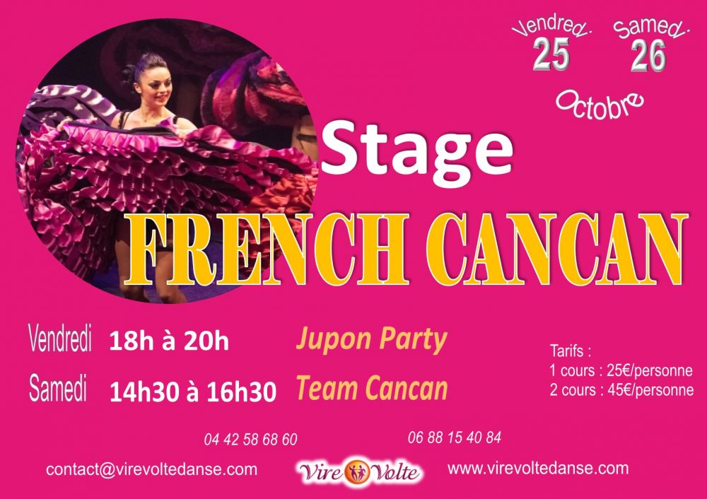 Stage de Danse French Cancan à Aix en Provence Les Milles (13) Ven. 25 et Sam. 26 Oct. 2019
